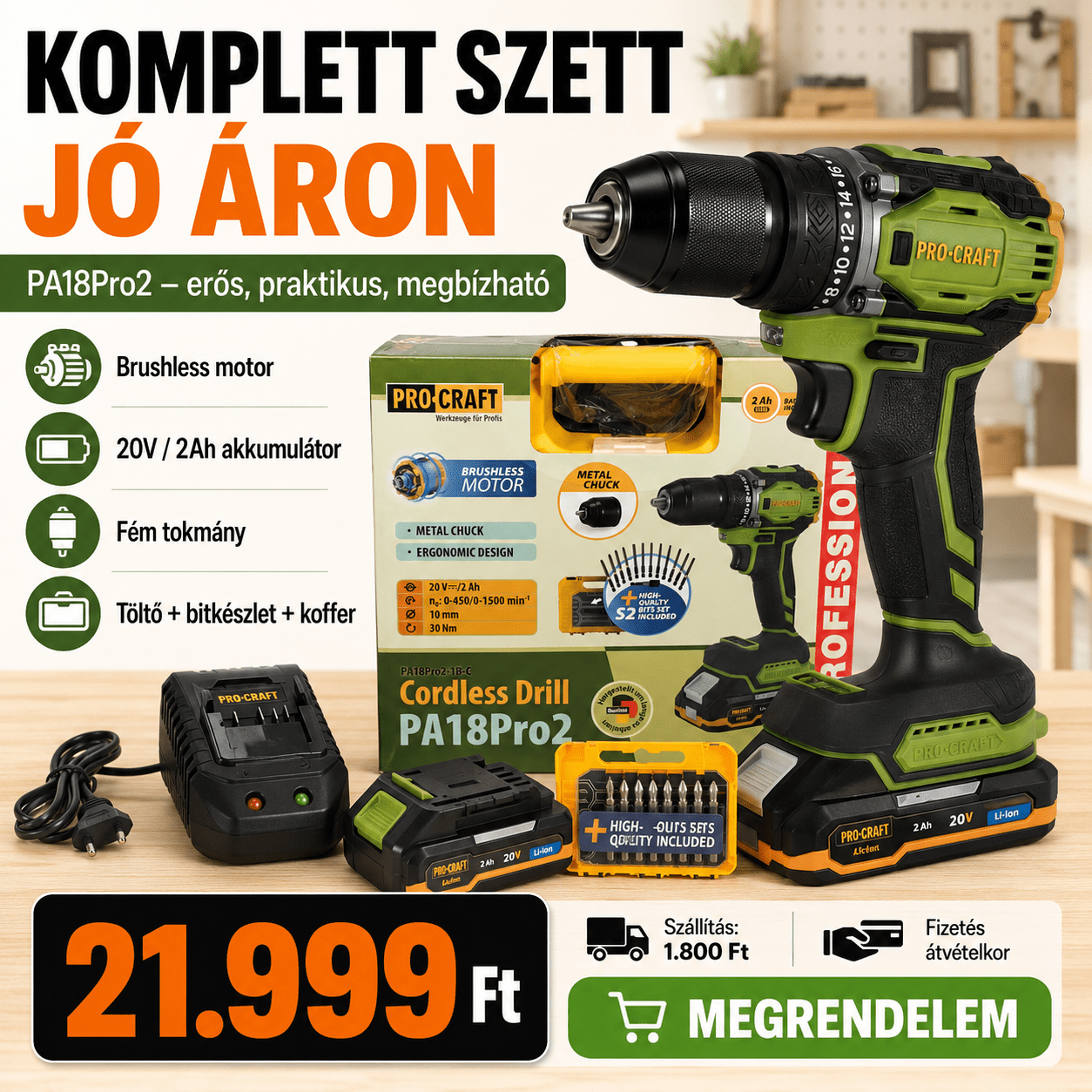 PROCRAFT Akkumulátoros Fúró - | Cyber Bazaar