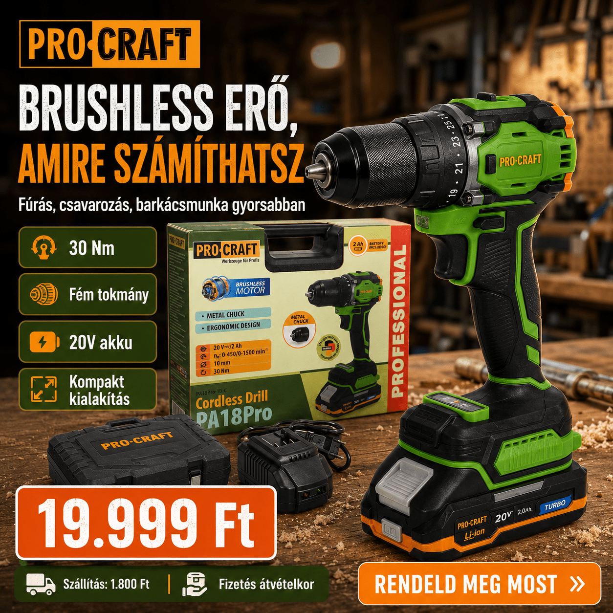 PROCRAFT Akkumulátoros Fúró - Csavarozó - | Cyber Bazaar
