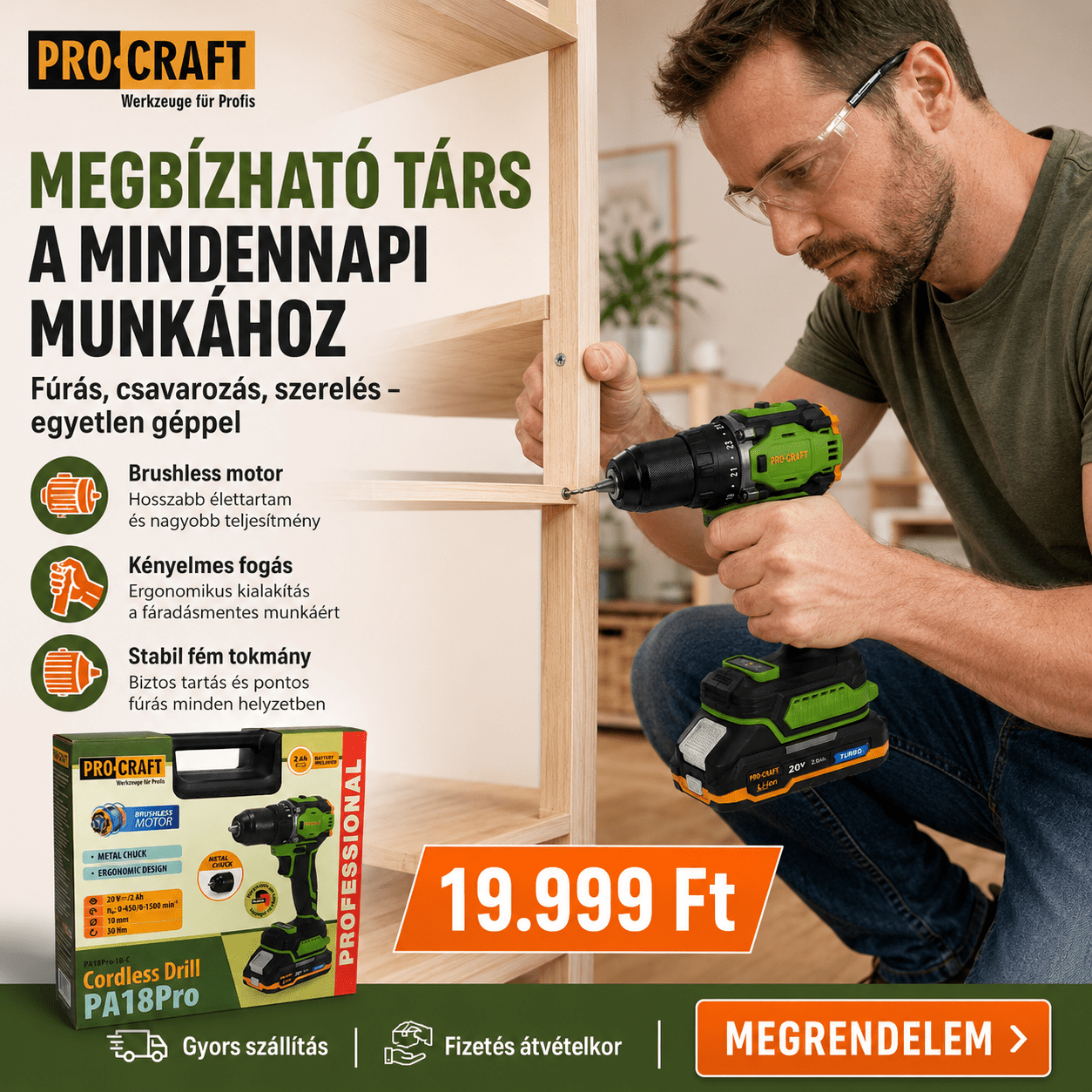 PROCRAFT Akkumulátoros Fúró - Csavarozó - | Cyber Bazaar