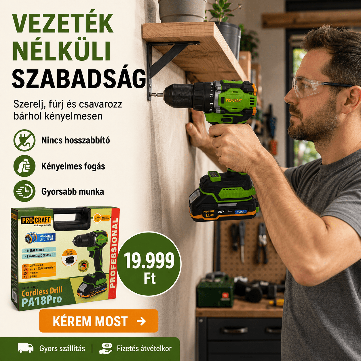 PROCRAFT Akkumulátoros Fúró - Csavarozó - | Cyber Bazaar