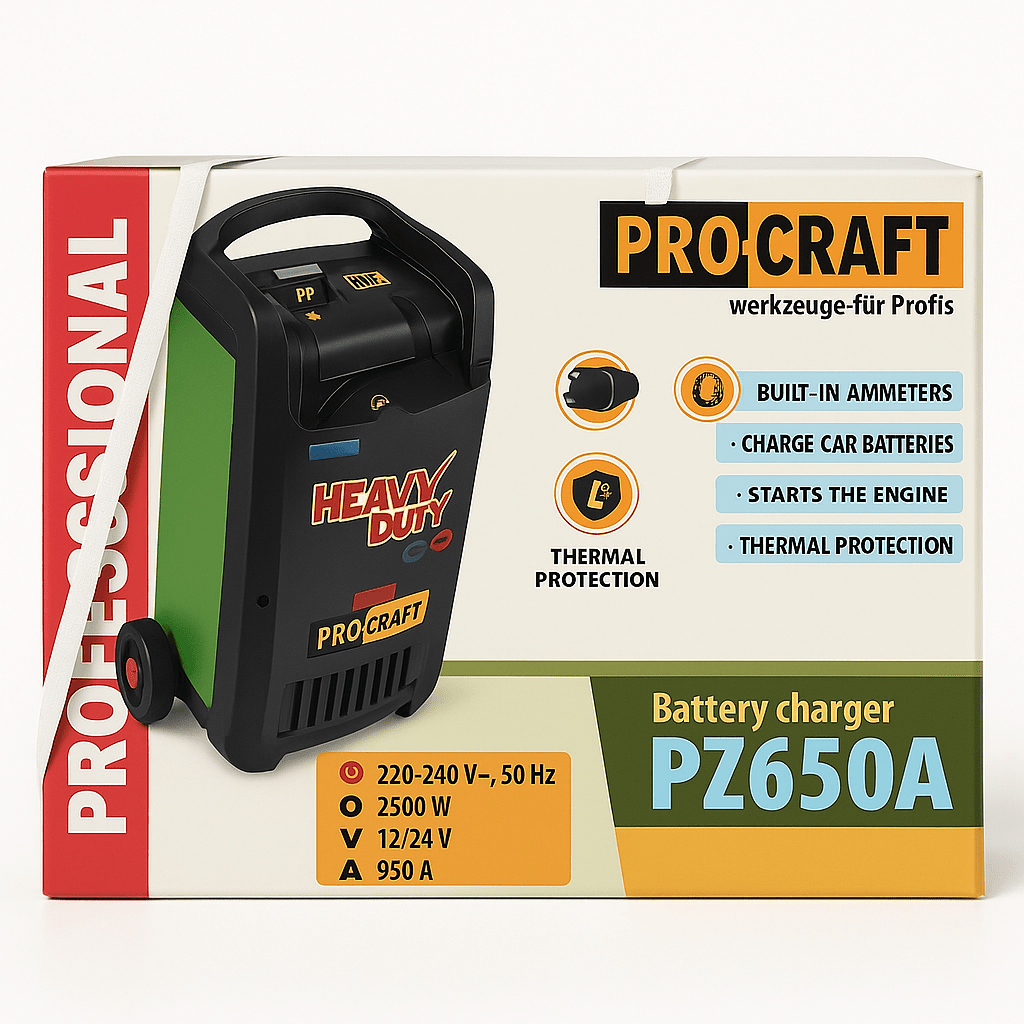 PROCRAFT Akkumulátortöltő és Indító - | Cyber Bazaar