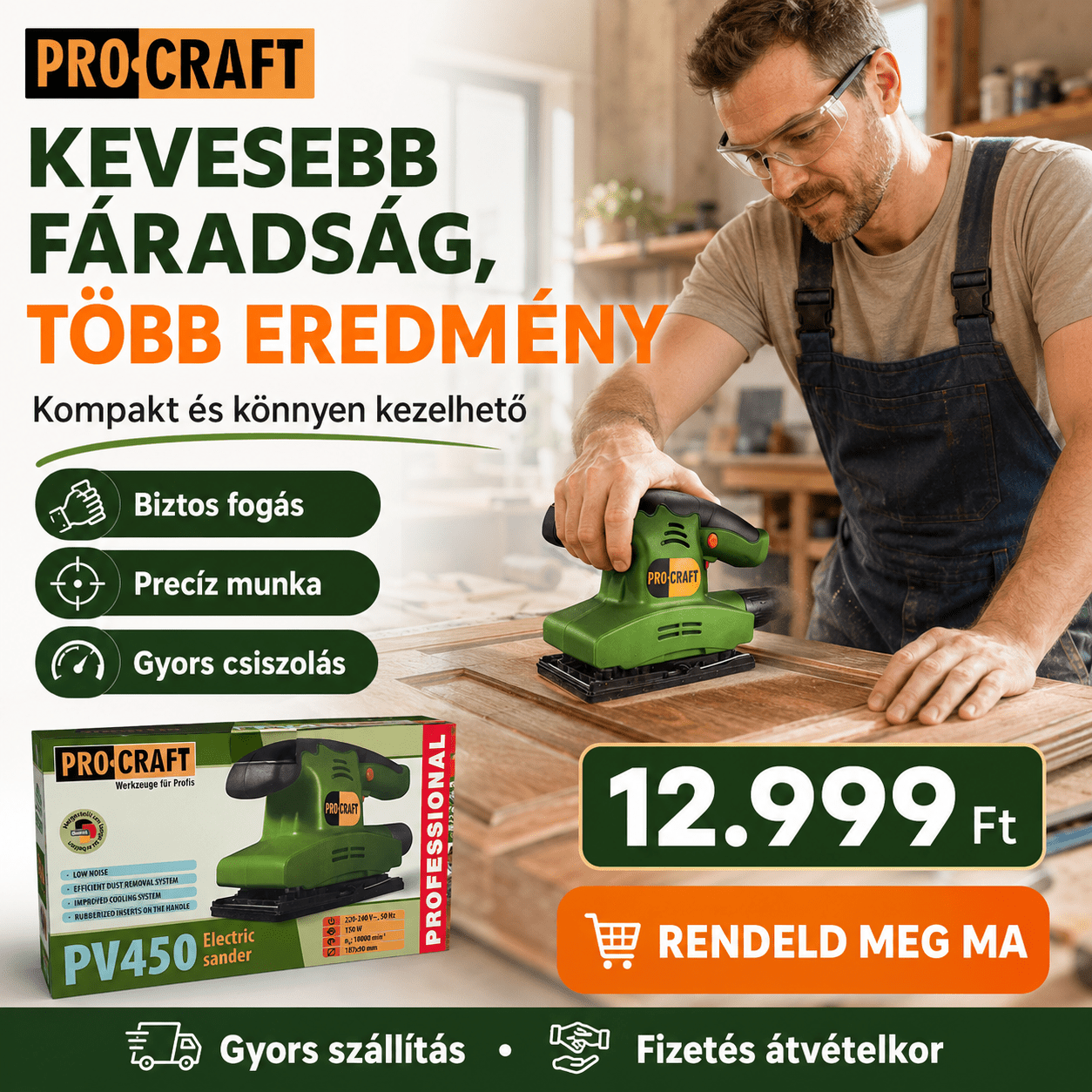 PROCRAFT Elektromos Rezgőcsiszoló - | Cyber Bazaar