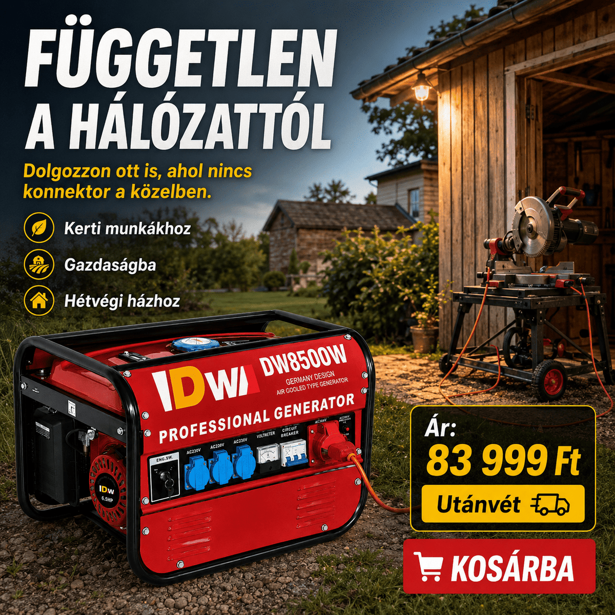 Professzionális Benzines Áramfejlesztő - | Cyber Bazaar