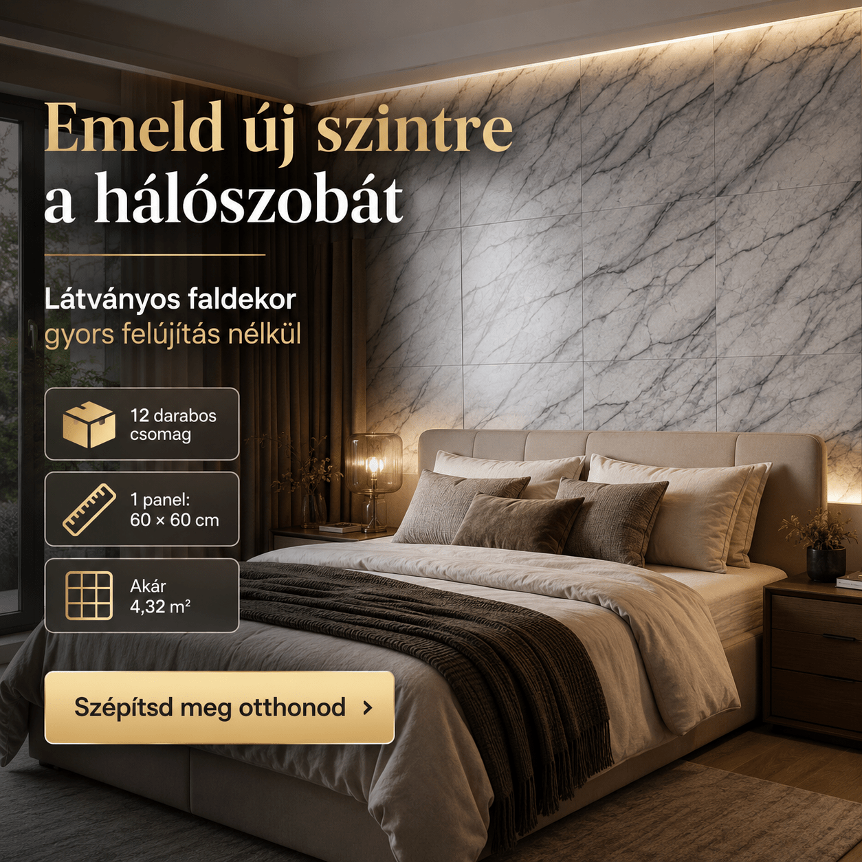 PVC Márvány Mintás Falpanel – 12 Darabos Csomag - | Cyber Bazaar