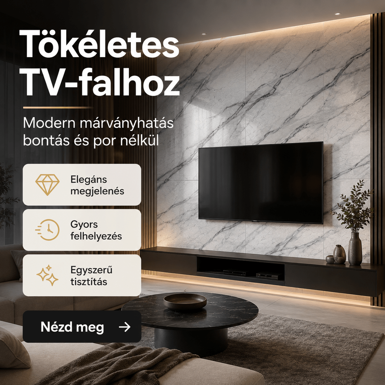 PVC Márvány Mintás Falpanel – 12 Darabos Csomag - | Cyber Bazaar