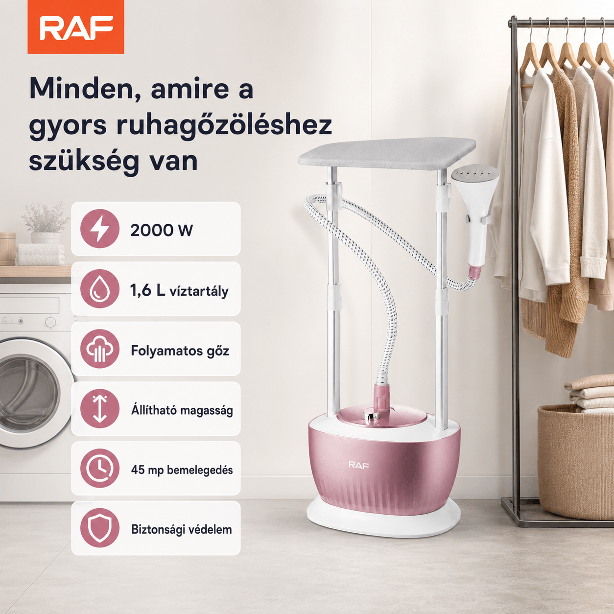 Raf 2000 W álló Ruhagőzölő - | Cyber Bazaar