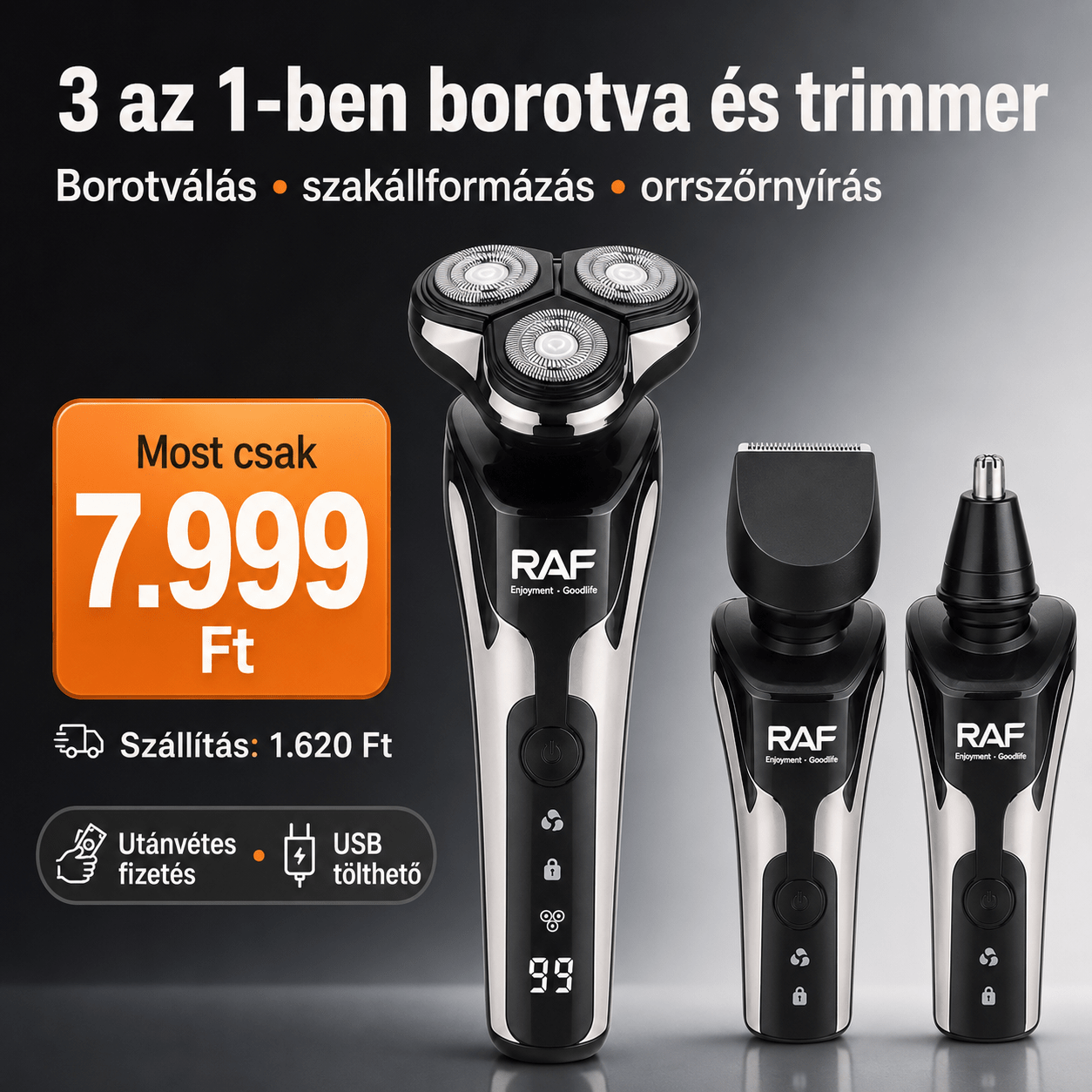 Raf 3 az 1-ben Elektromos Trimmer - | Cyber Bazaar