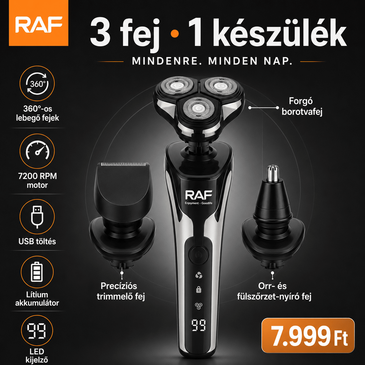 Raf 3 az 1-ben Elektromos Trimmer - | Cyber Bazaar