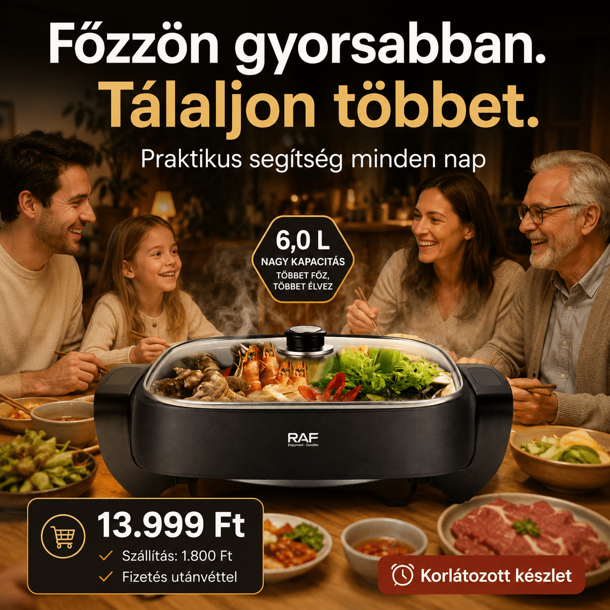 RAF 6,0 L Elektromos Hot Pot - | Cyber Bazaar
