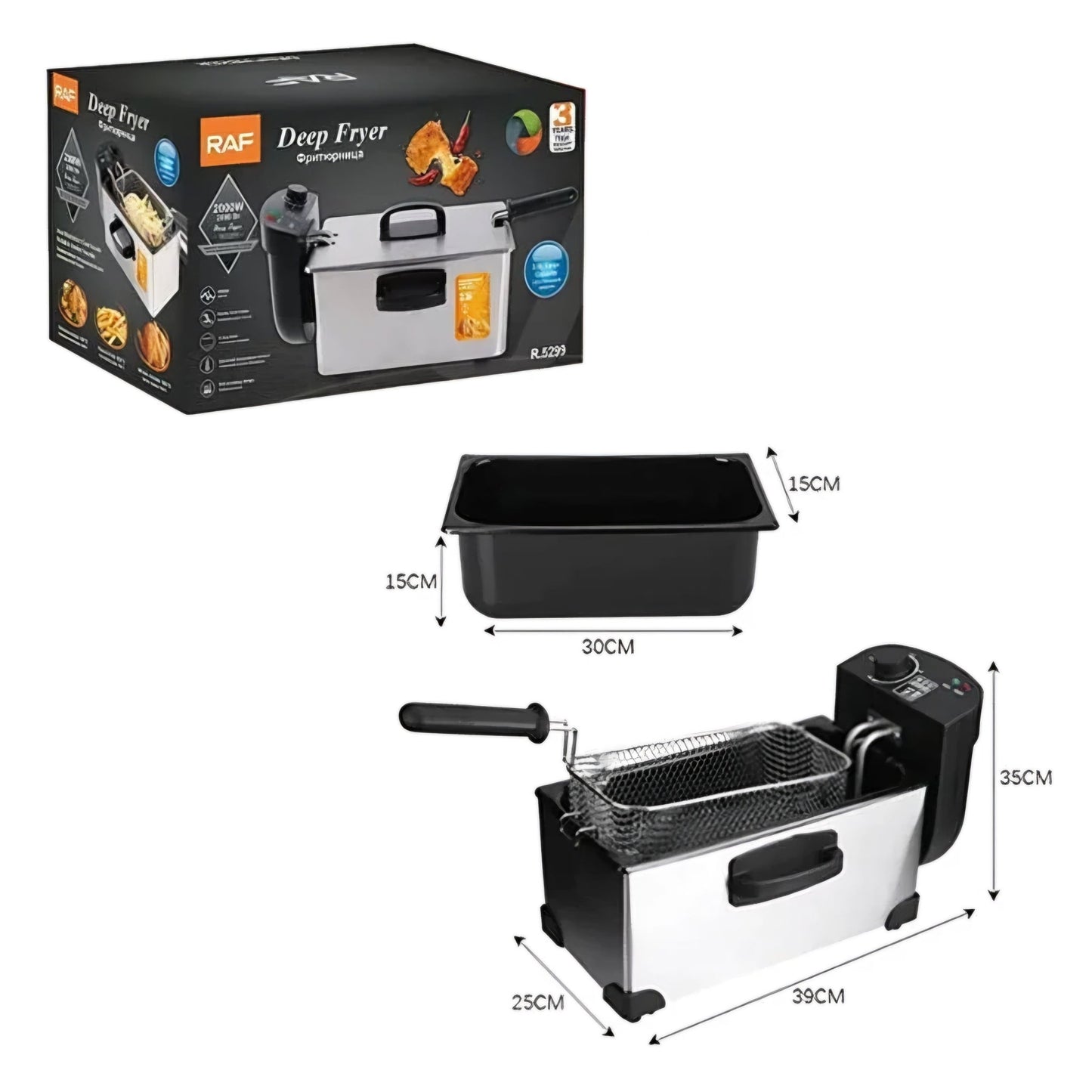 RAF Inox 2000 W, 3,5 literes olajsütő - | Cyber Bazaar