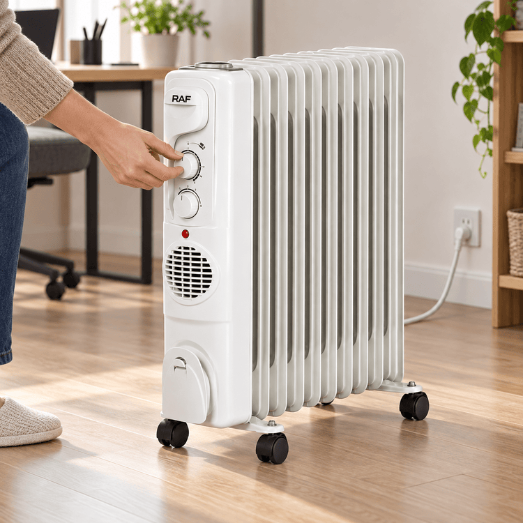 RAF R.1129W 11 tagú olajradiátor ventilátorral – fehér - Olajradiátorok | Cyber Bazaar