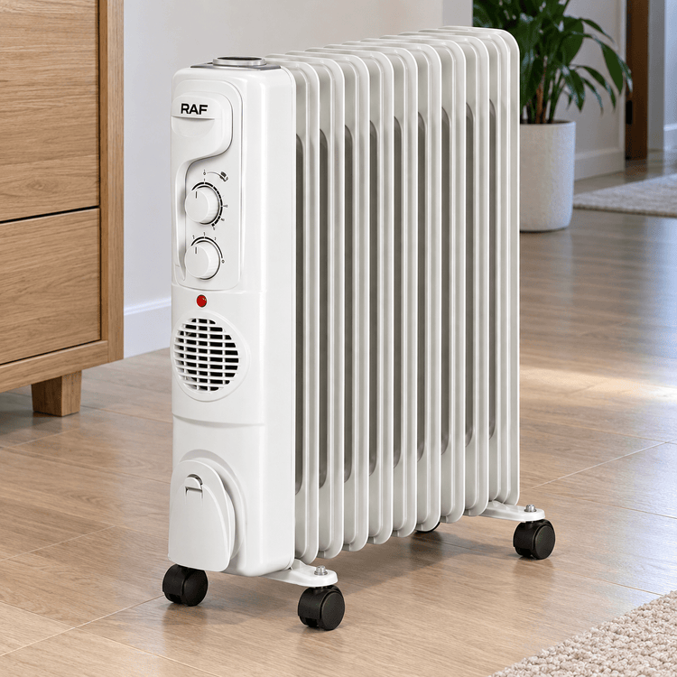 RAF R.1129W 11 tagú olajradiátor ventilátorral – fehér - Olajradiátorok | Cyber Bazaar
