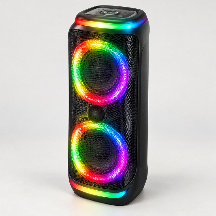 RGB Bluetooth party hangszóró – 2 × 8″ - Hangszórók és rádiók | Cyber Bazaar