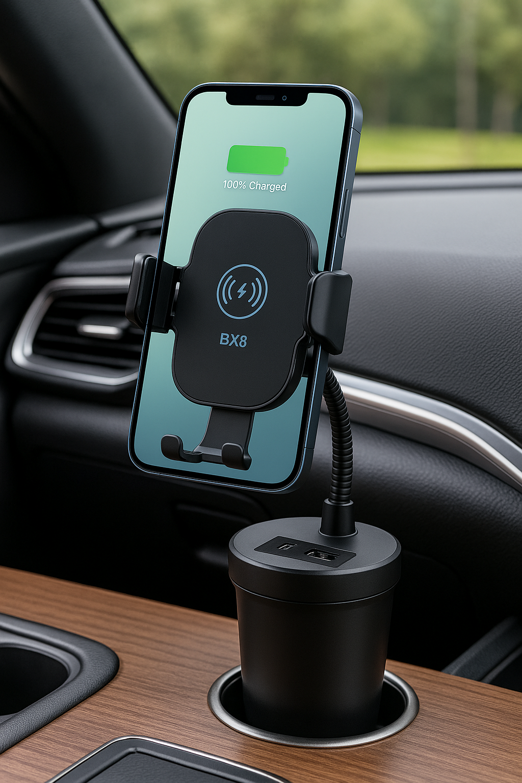 BX8 Vezeték Nélküli Autós Töltő és Tartó