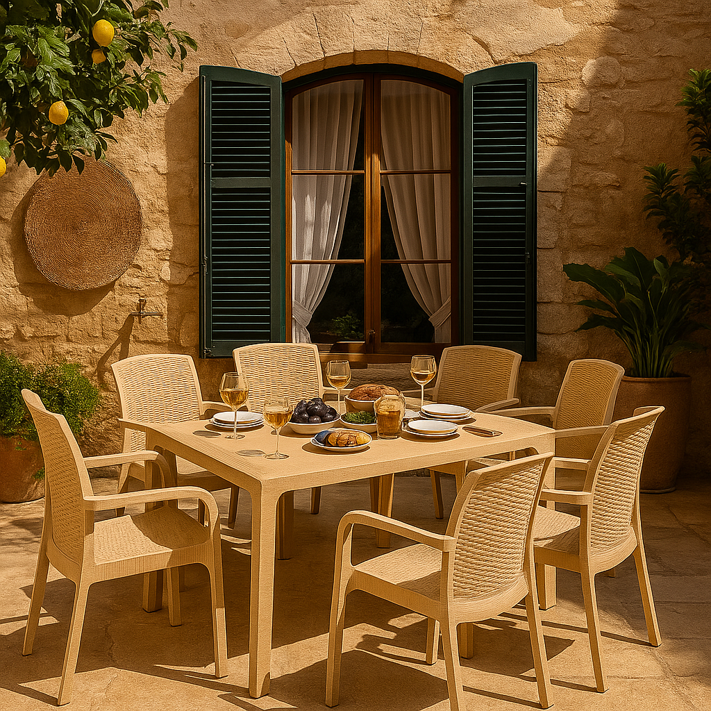 Rattan ÉtkezőGarnitúra + 6Prémium Szék