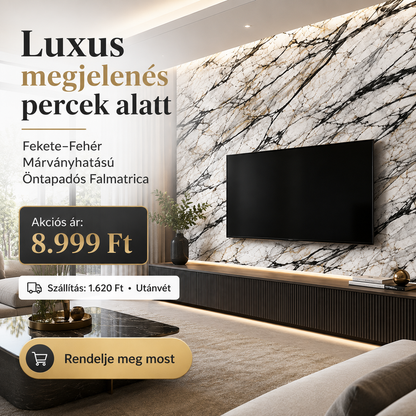 Fehér Márványhatású Öntapadós Falmatrica