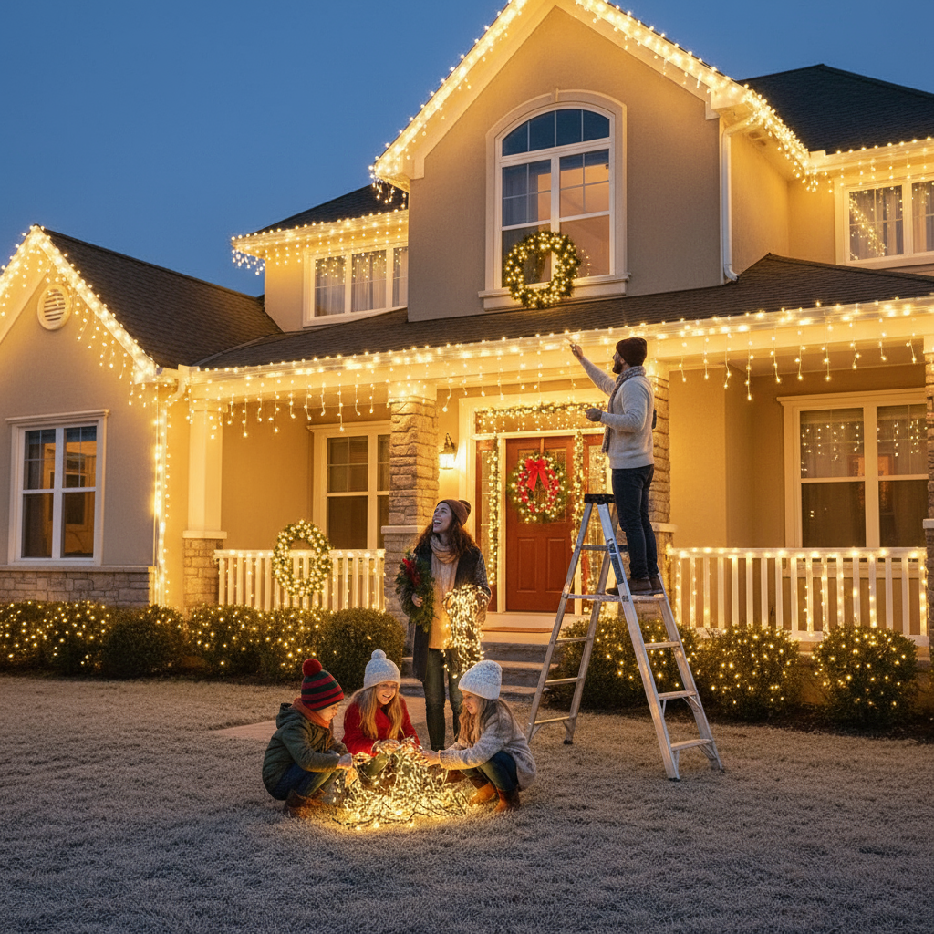 Karácsonyi díszfények hidegfehér színben 1+1 ingyen