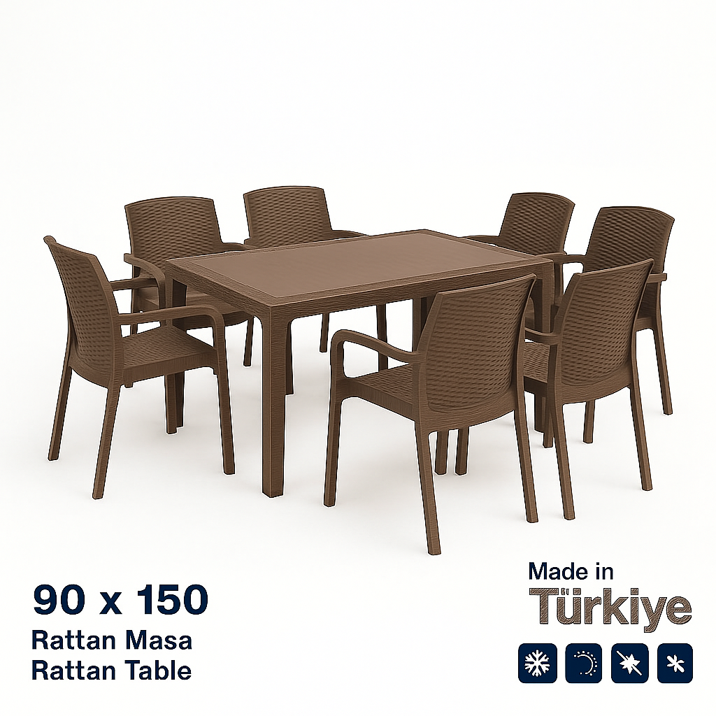 Rattan ÉtkezőGarnitúra + 6Prémium Szék