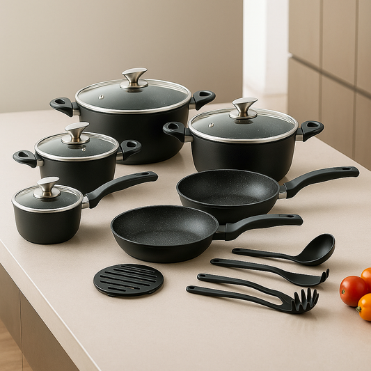 ROYALTY LINE – 15 RÉSZES, MARMOZATOS, TAPADÁSMENTES EDÉNYKÉSZLET