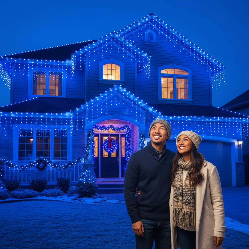 Karácsonyi díszfények hidegfehér színben 1+1 ingyen