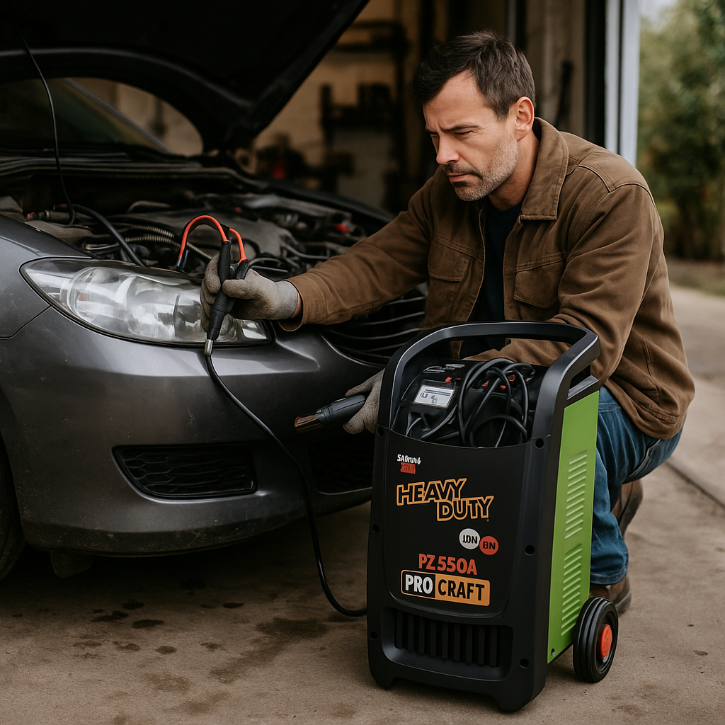 PROCRAFT Akkumulátortöltő és Indító Kocsi