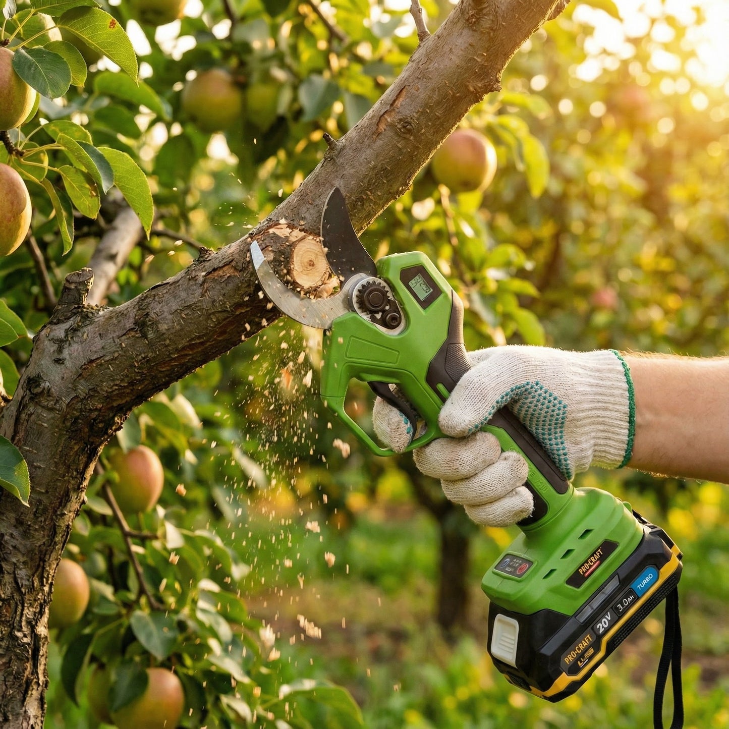 20V Akkus Metszőolló LCD Kijelzővel