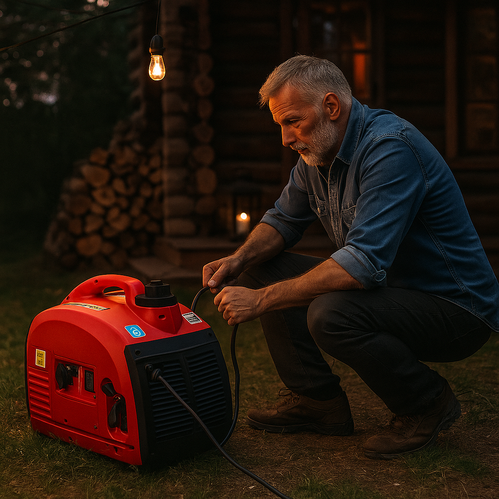 Fischer Kraft Benzinmotoros Inverter Generátor