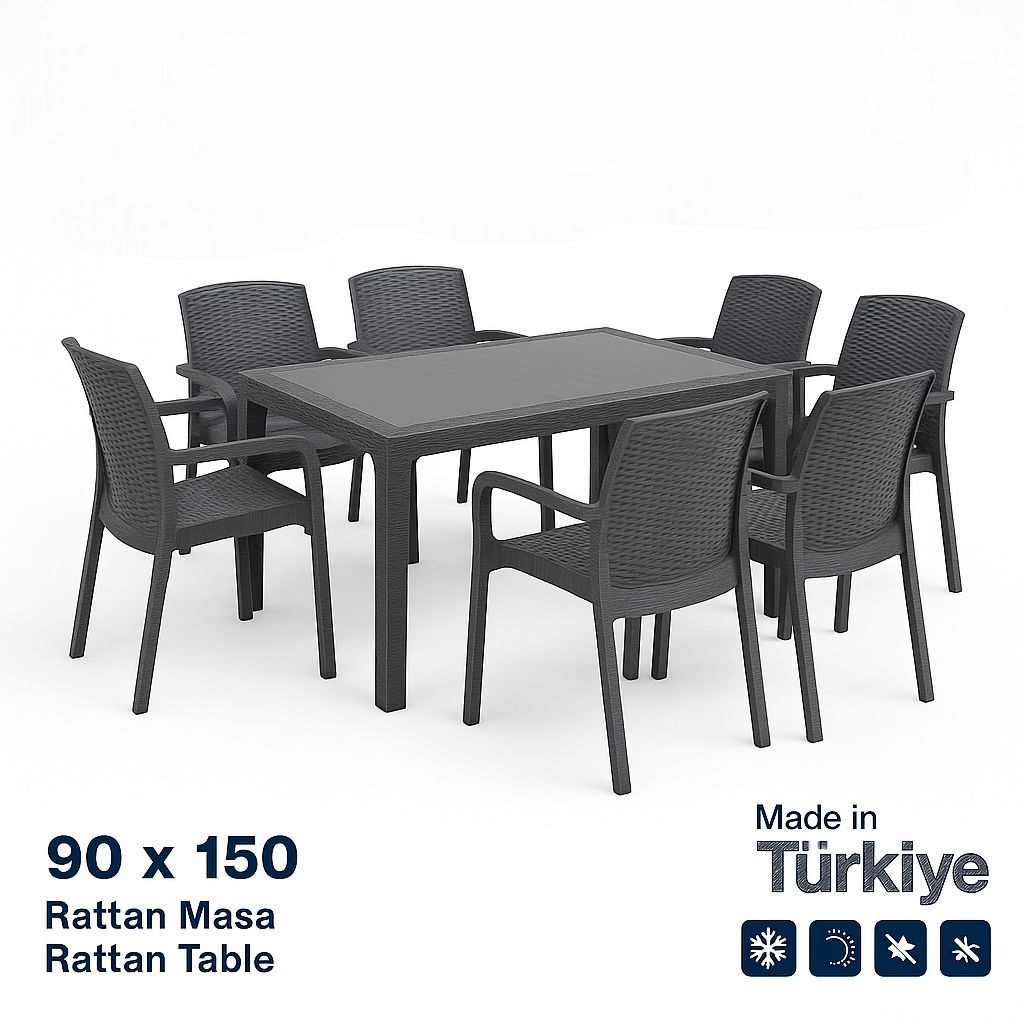 Rattan ÉtkezőGarnitúra + 6Prémium Szék