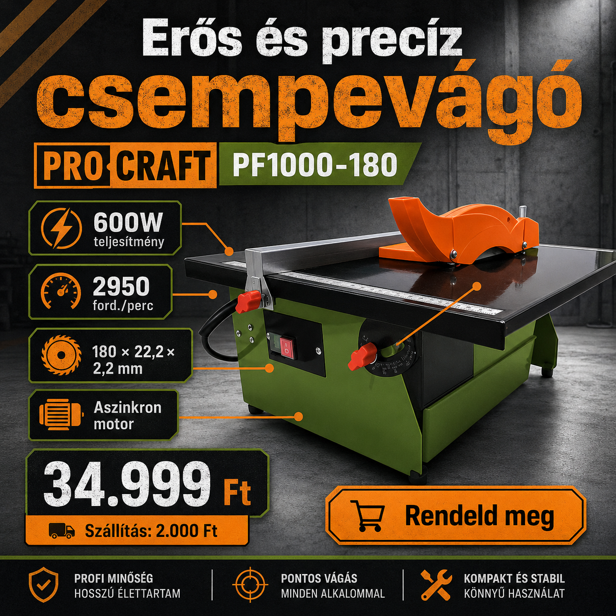 Procraft Csempevágó Gép