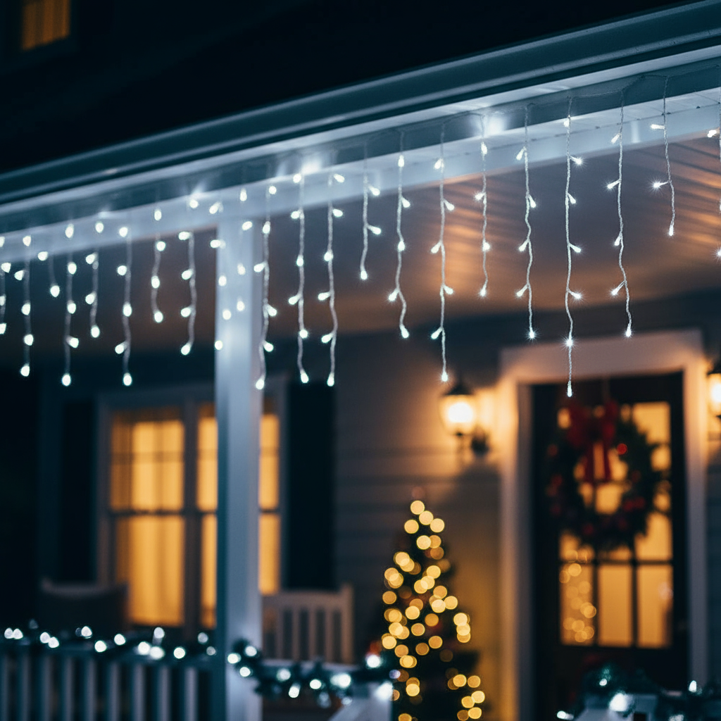 Karácsonyi díszfények hidegfehér színben 1+1 ingyen