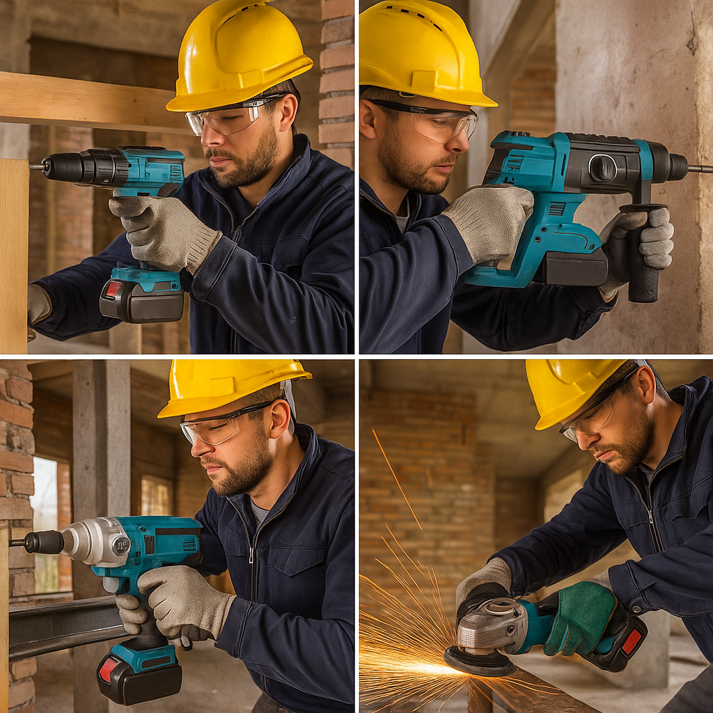 MAT-RIXX 4 Részes Kombinált Szerszámkészlet Erő Akkumulátorokkal