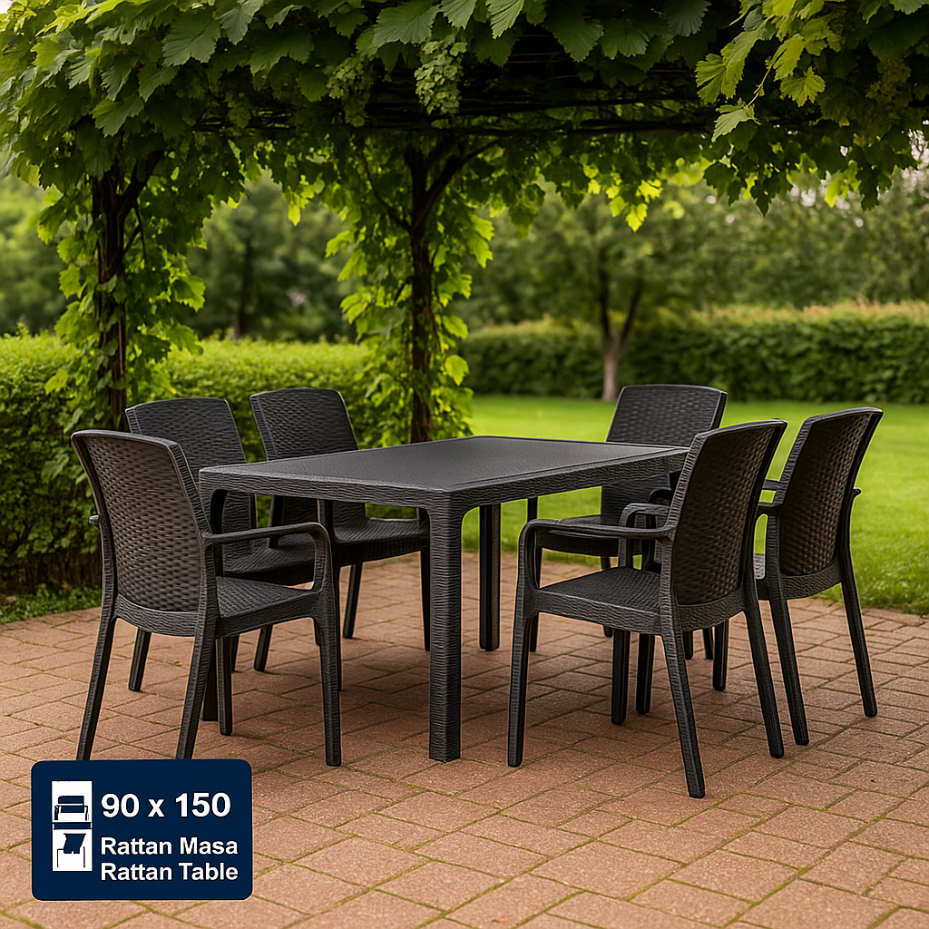 Rattan ÉtkezőGarnitúra + 6Prémium Szék