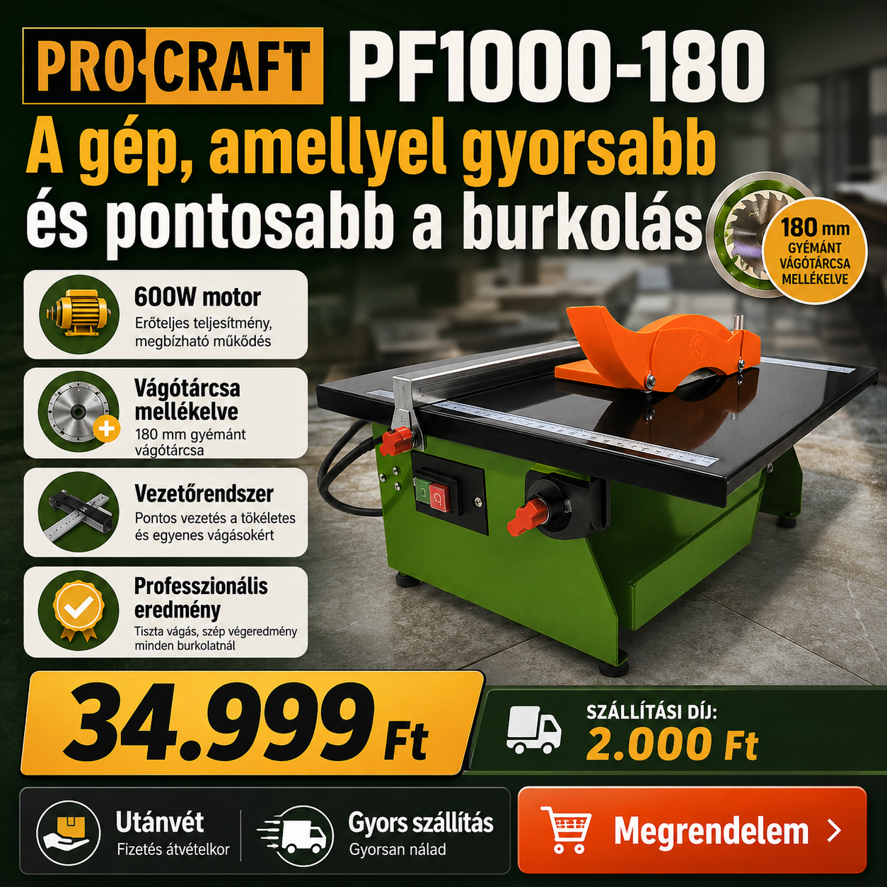 Procraft Csempevágó Gép