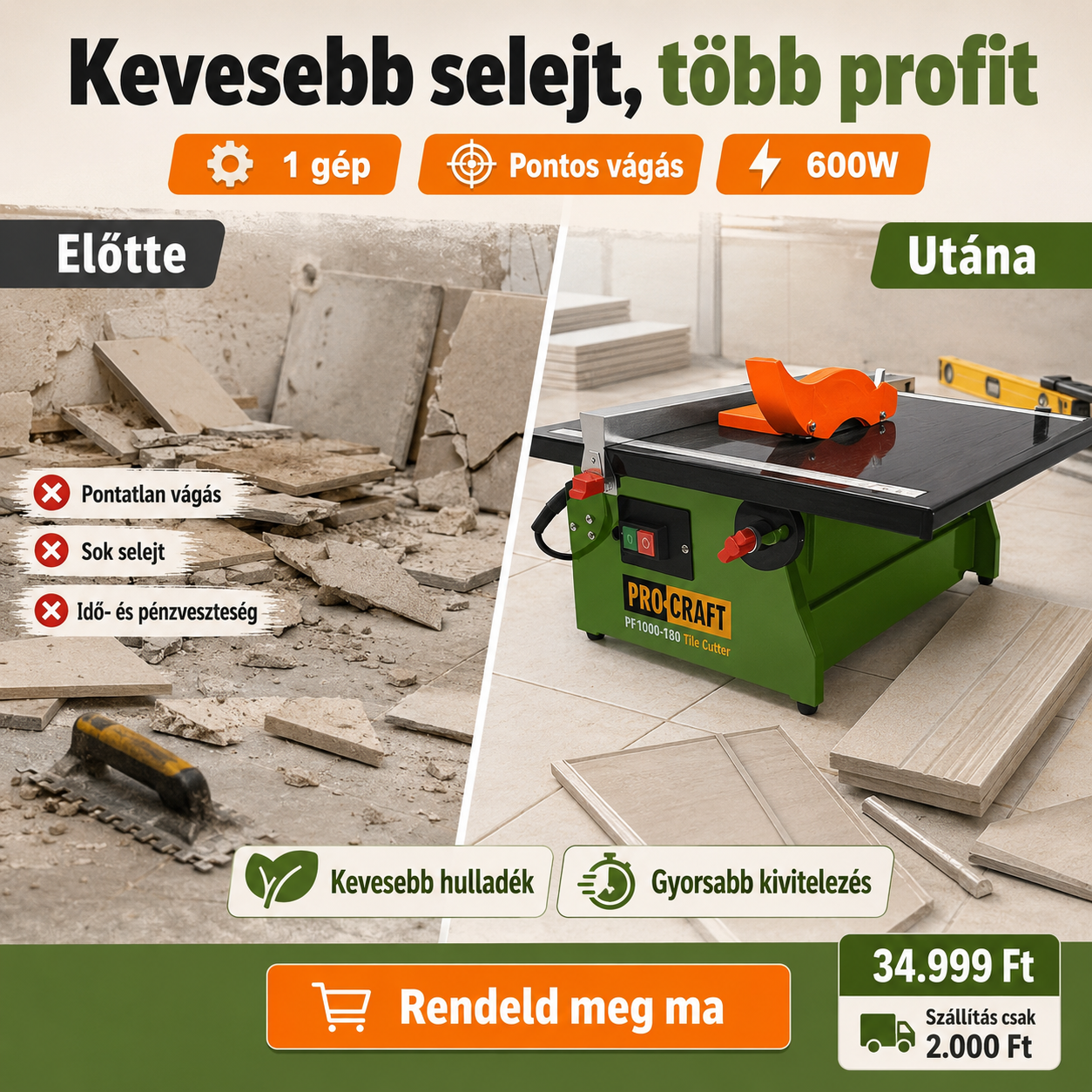 Procraft Csempevágó Gép