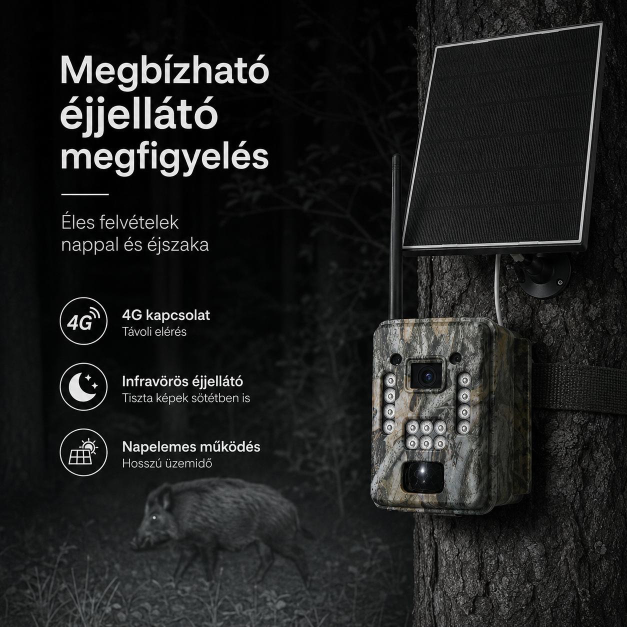 4G Napelemes Vadkamera