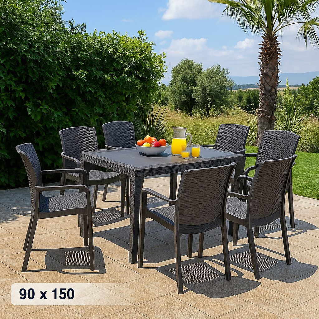 Rattan ÉtkezőGarnitúra + 6Prémium Szék