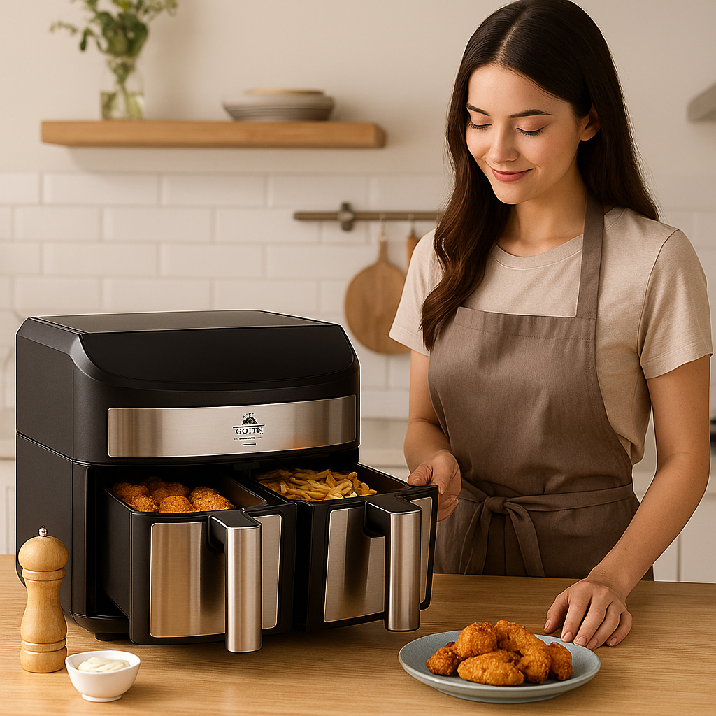 Dupla Kosaras Forrólevegős Sütő