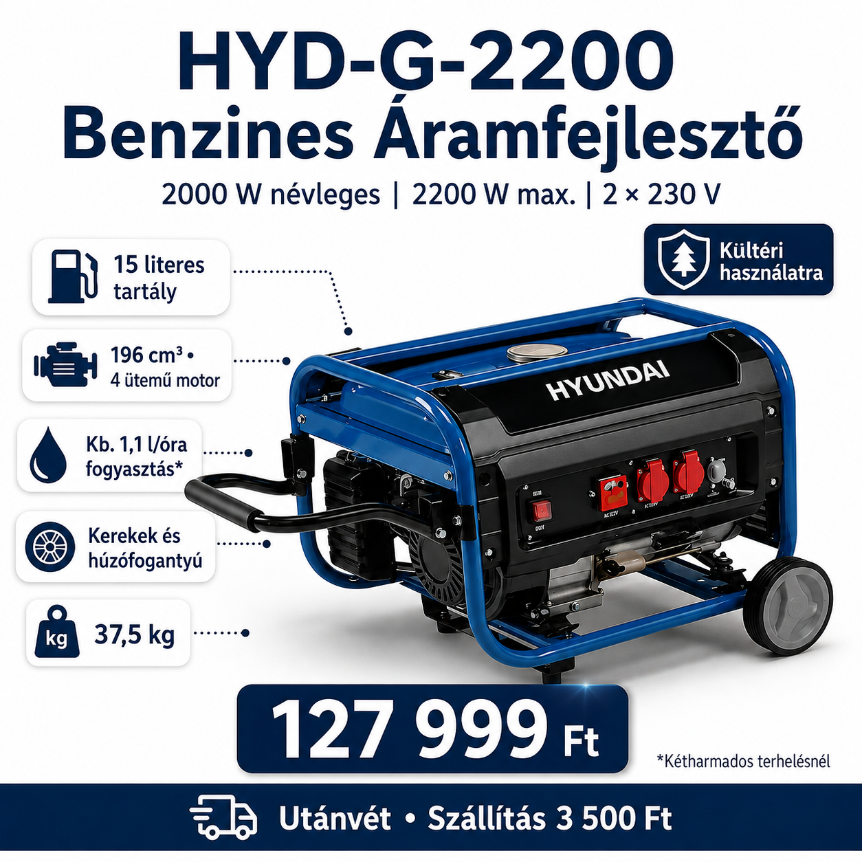 Hyundai Benzines Áramfejlesztő