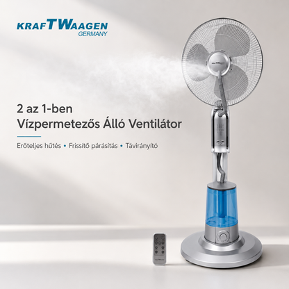 KraftWaagen 2 az 1-ben Vízpermetezős Álló Ventilátor