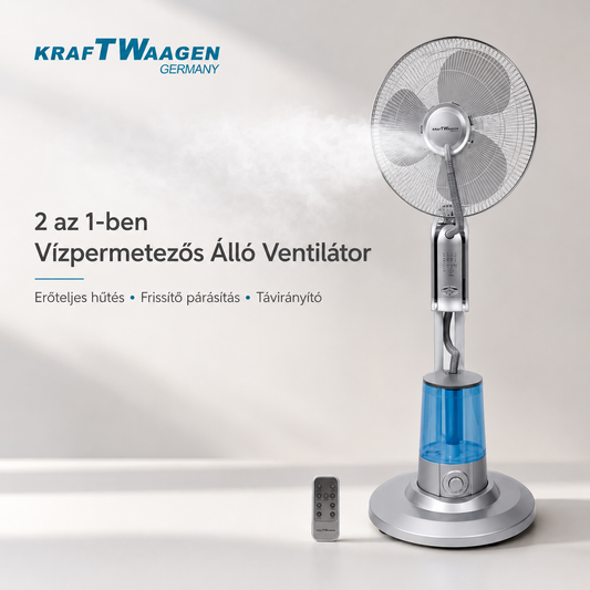 KraftWaagen 2 az 1-ben Vízpermetezős Álló Ventilátor