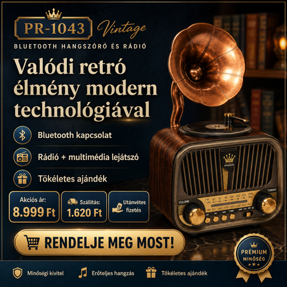 Vintage Bluetooth Hangszóró és Rádió