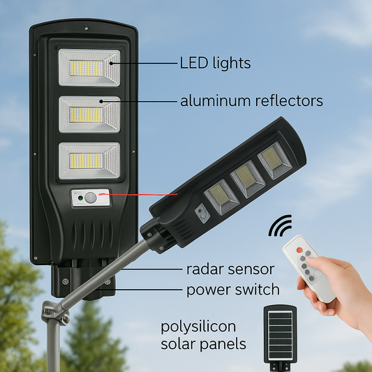 1000 W-os LED napelemes lámpák távirányítóval