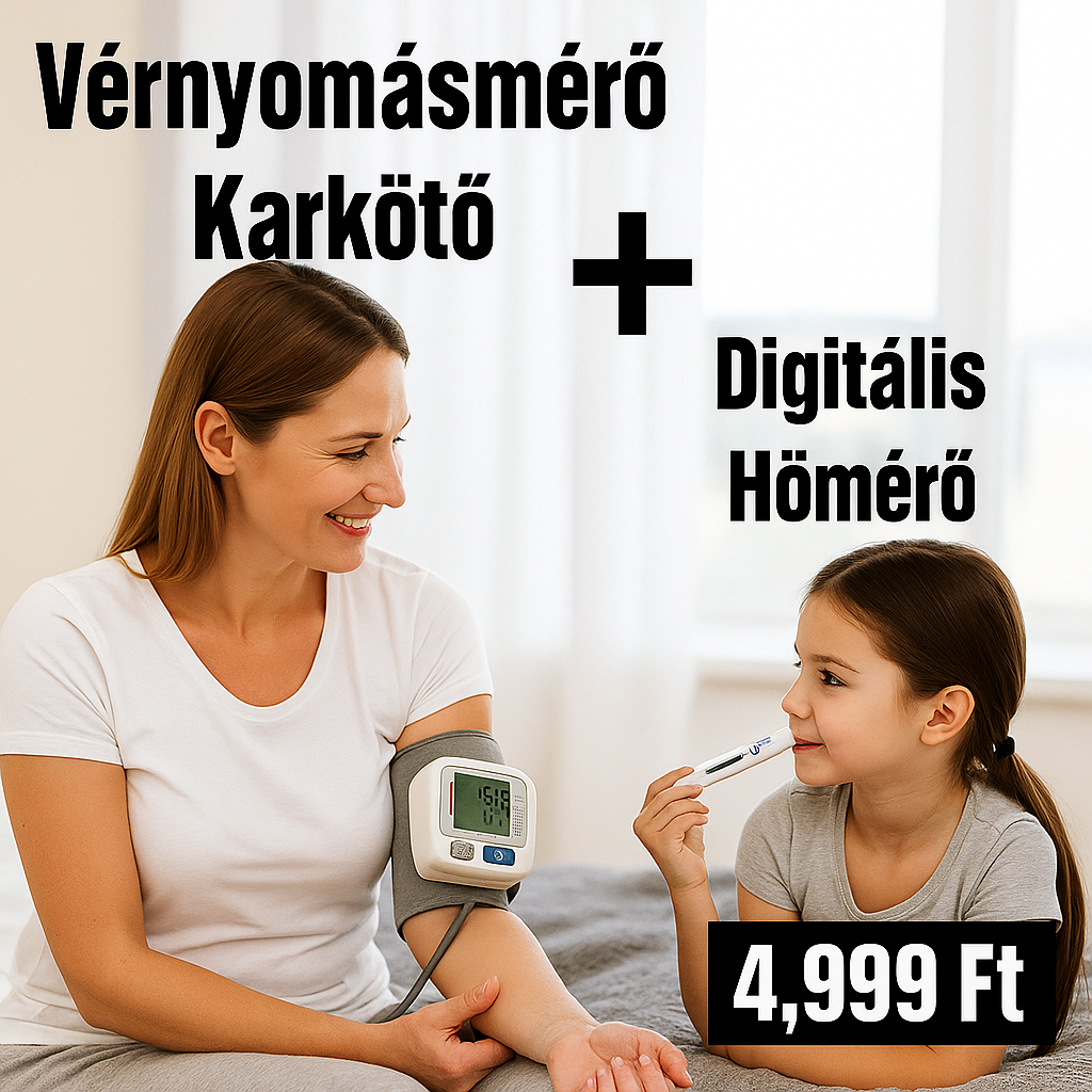 Digitális Hőmérő és Vérnyomásmérő Karkötő Szett
