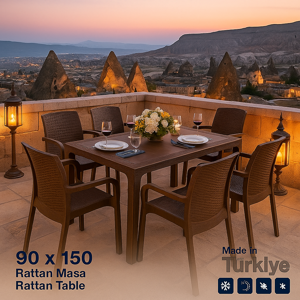 Rattan ÉtkezőGarnitúra + 6Prémium Szék