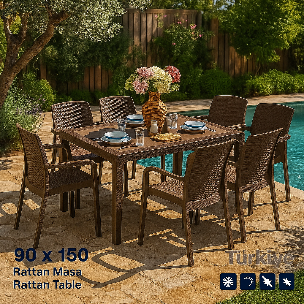 Rattan ÉtkezőGarnitúra + 6Prémium Szék