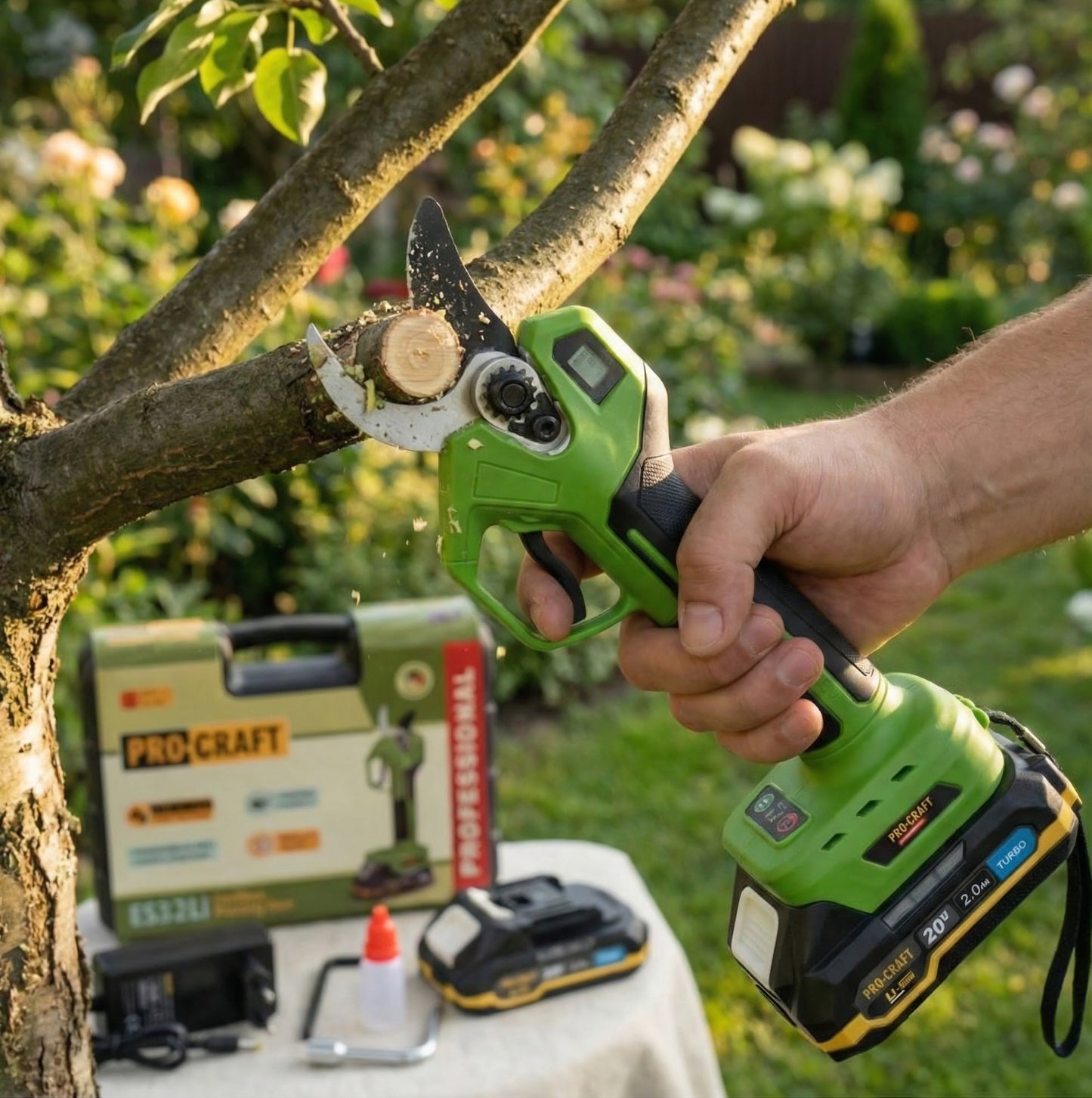 20V Akkus Metszőolló LCD Kijelzővel
