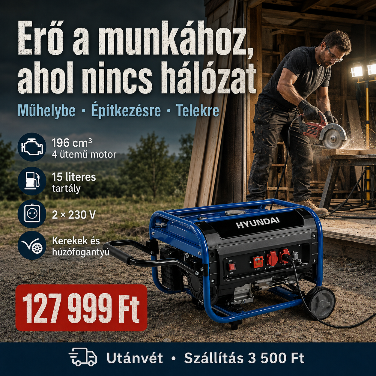 Hyundai Benzines Áramfejlesztő
