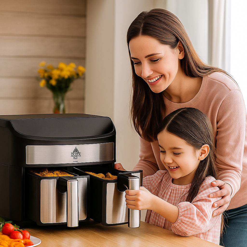 Dupla Kosaras Forrólevegős Sütő