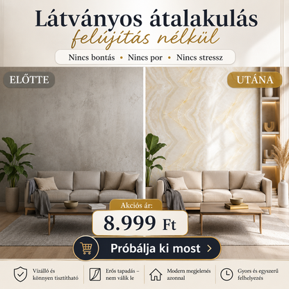 Arany Onyx Márványhatású Öntapadós Falmatrica