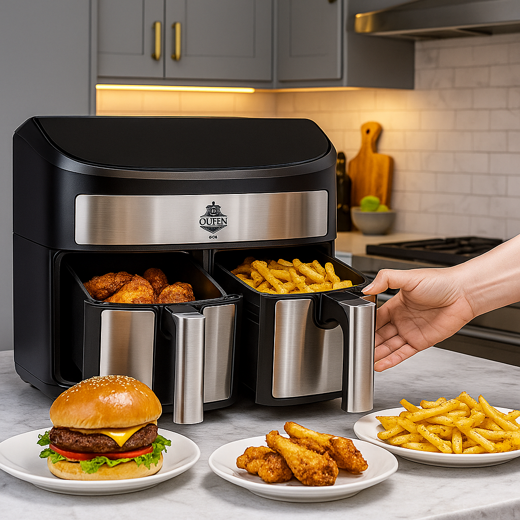 Dupla Kosaras Forrólevegős Sütő